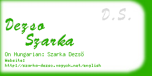 dezso szarka business card